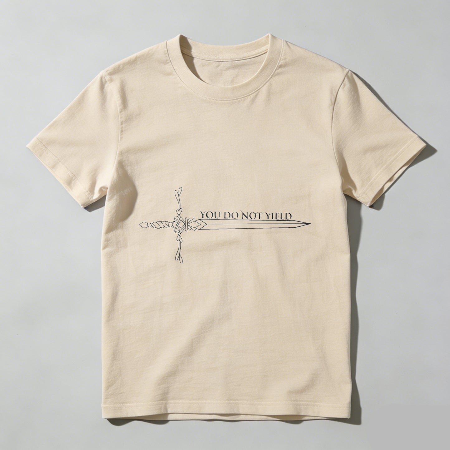 Wardrobecart Sword Design With Text You Do Not Yield Unisex Classic T-shirt