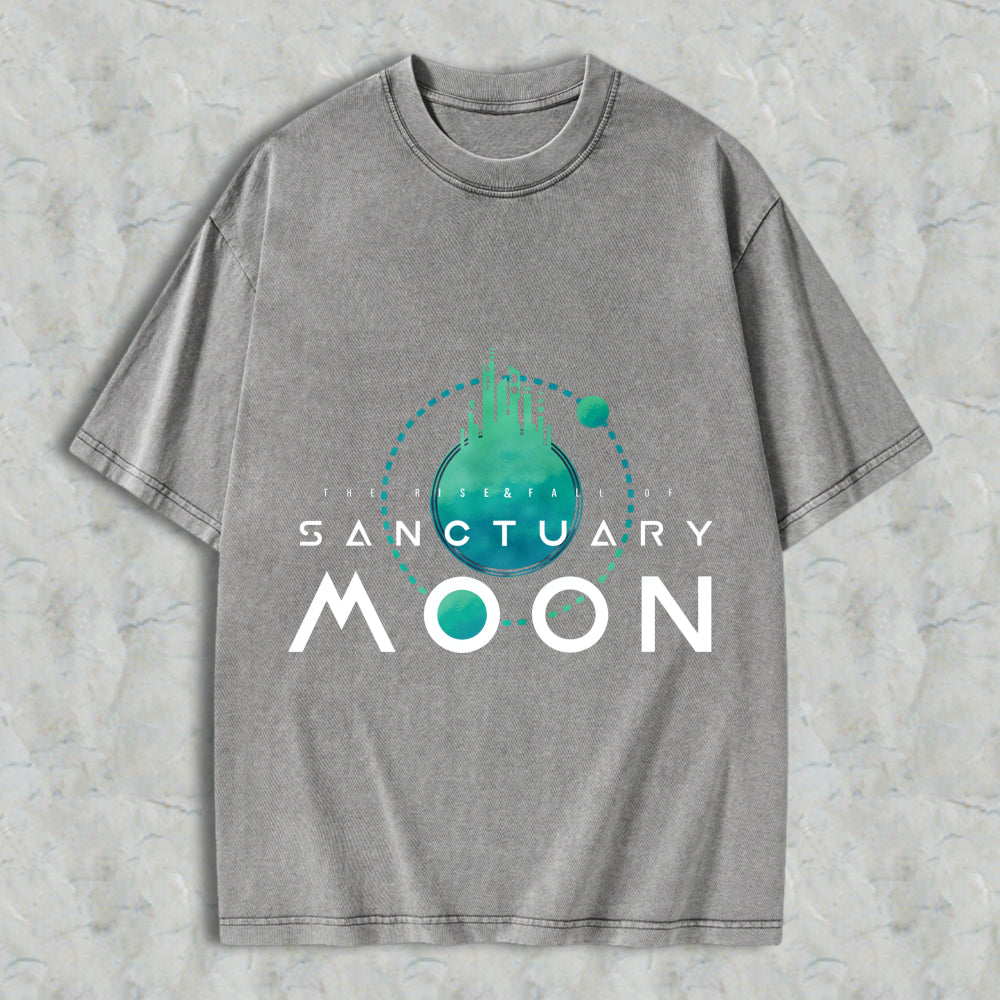 Wardrobecart Sanctuary Moon The Rise Fall Of Unisex Washed T-shirt