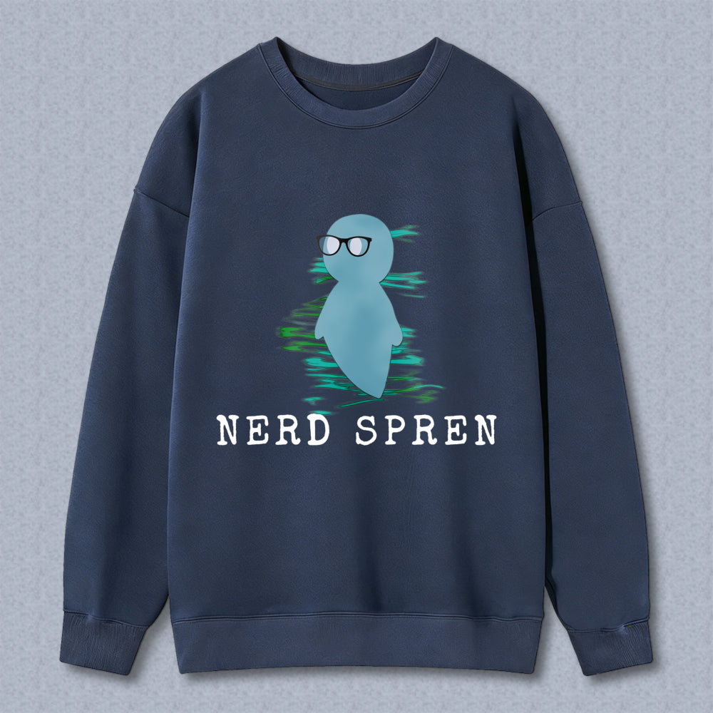 Wardrobecart Nerd Duck With Glasses And Water Ripple Pattern Unisex Classic Sweatshirt