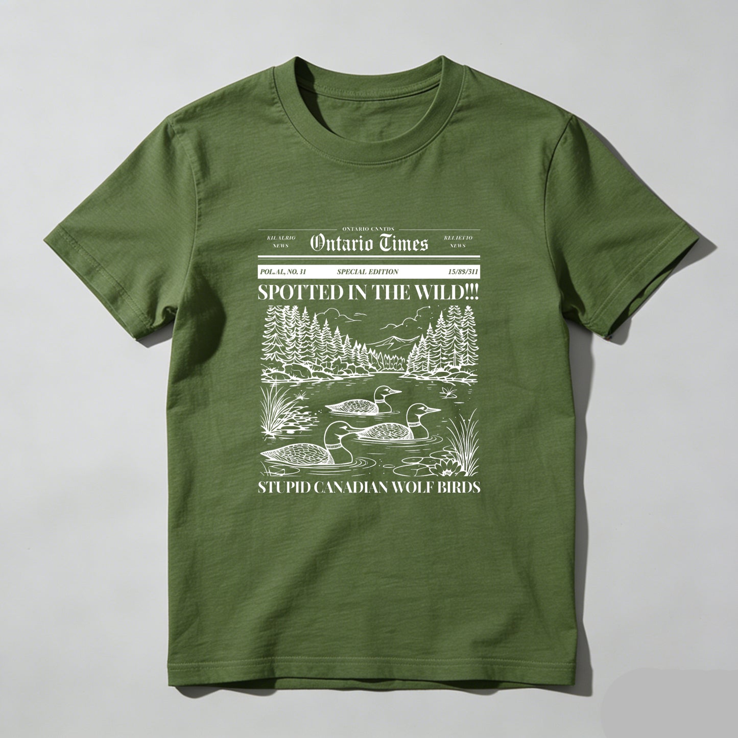 Wardrobecart Ontario Times Spotted In The Wild Stupid Canadian Wolf Birds Unisex Classic T-shirt