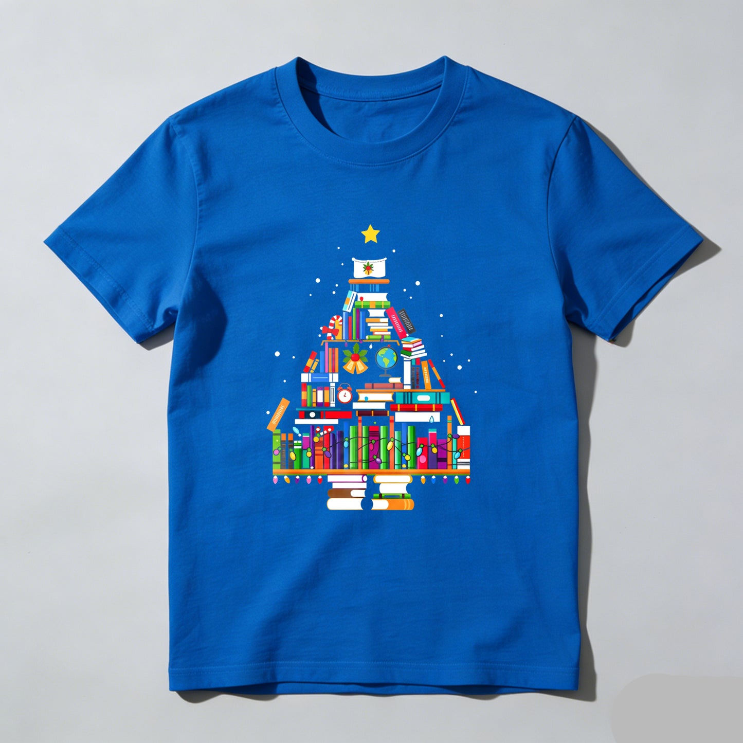 Wardrobecart Books Form Christmas Tree Pattern Unisex Classic T-shirt