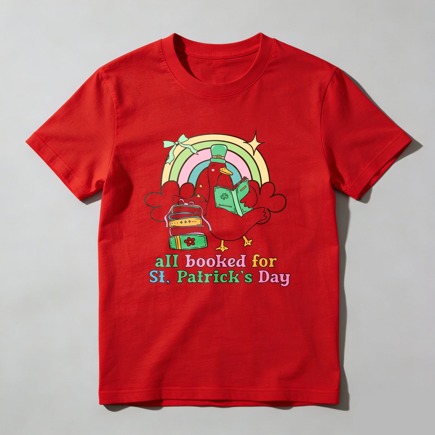 Wardrobecart Rainbow Duck Book Bag Shamrock Unisex Classic T-shirt