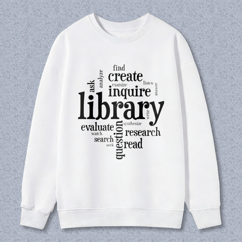 Wardrobecart Library Word Art Design Unisex Classic Sweatshirt