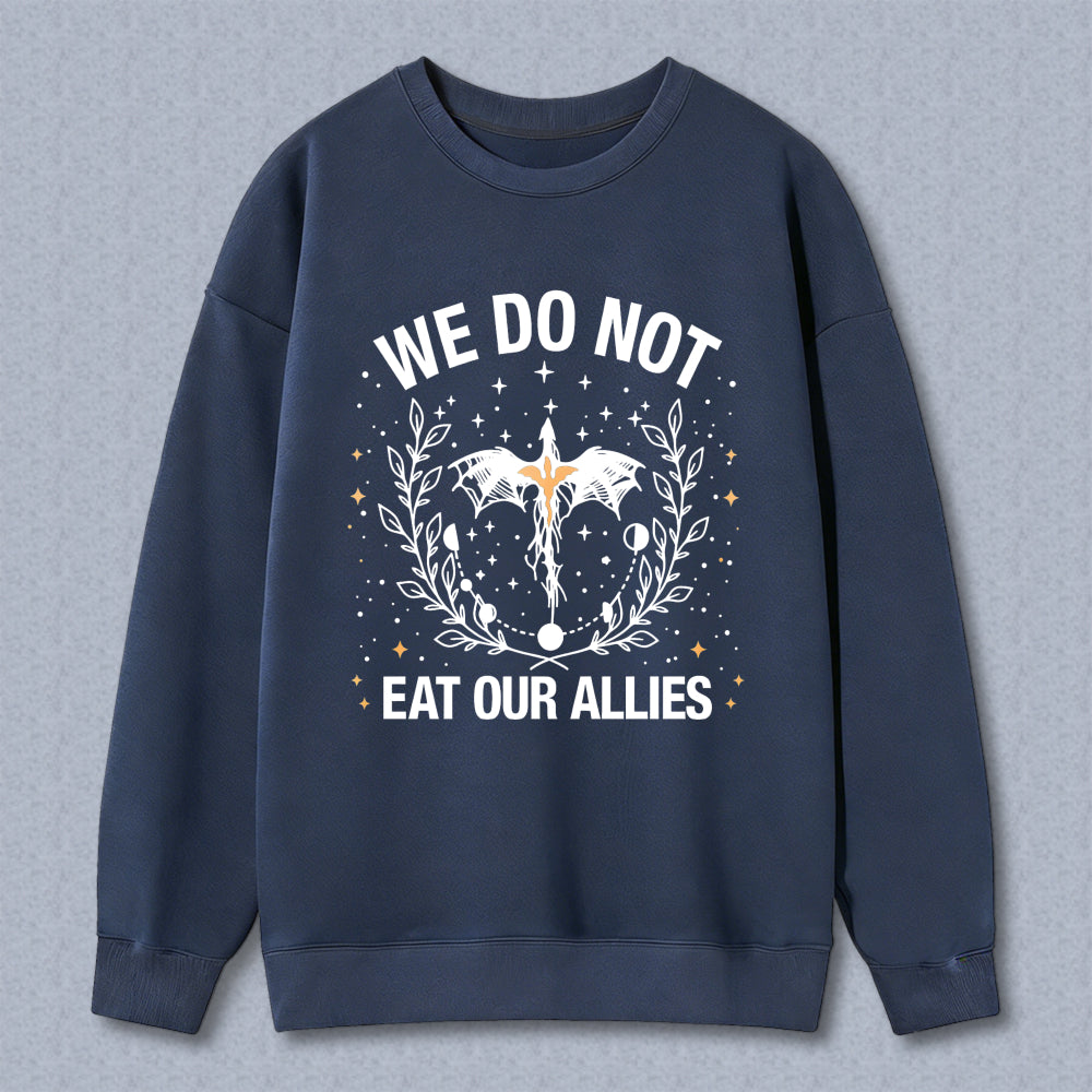 Wardrobecart We Do Not Eat Our Allies Dragon And Moon Design Unisex Classic Sweatshirt