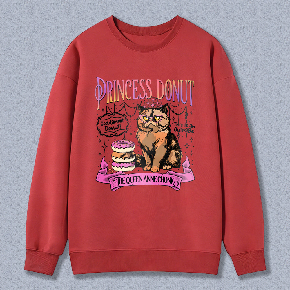 Wardrobecart Princess Donut Cat With Crown And Donuts Design Unisex Classic Sweatshirt