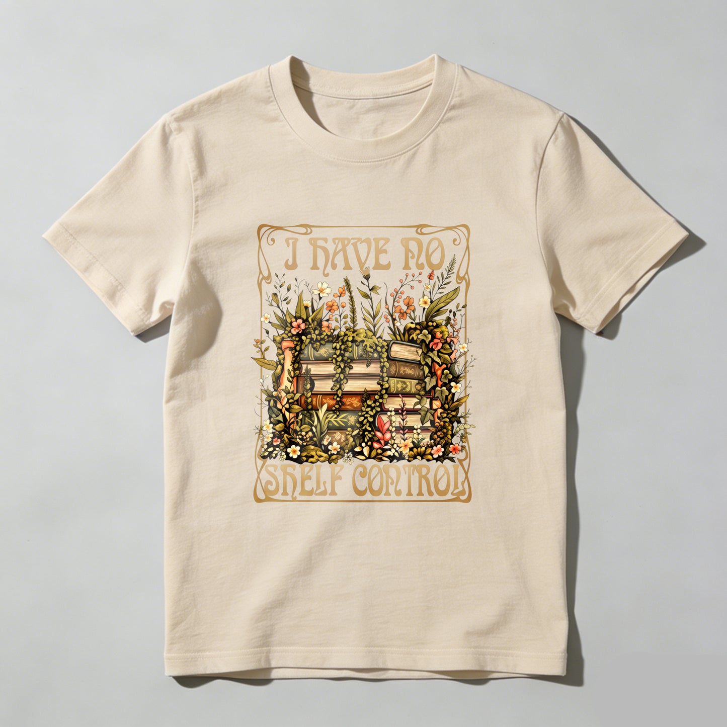 Wardrobecart I Have No Shelf Control Bookshelf Floral Design Unisex Classic T-shirt