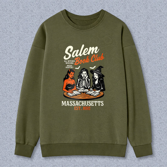 Wardrobecart Salem Book Club Witches Reading Books Est 1692 Unisex Classic Sweatshirt