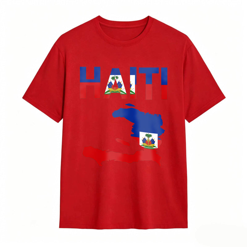 Cool Haiti Flag Map Haitian Pride T-Shirt