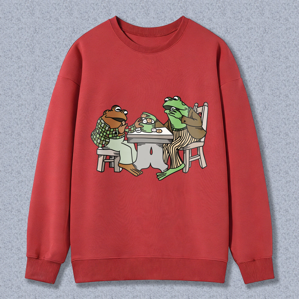 Wardrobecart Frogs Eating Pizza At Table Unisex Classic Sweatshirt