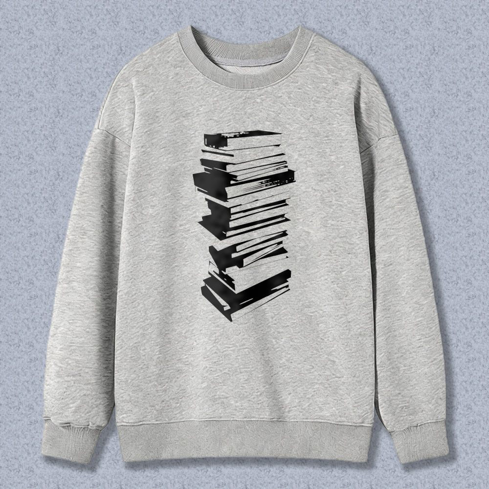 Wardrobecart Stack Of Books Pattern Unisex Classic Sweatshirt