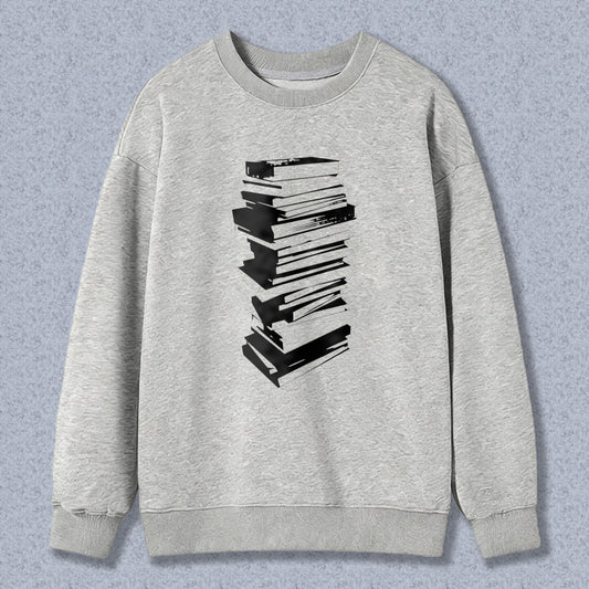 Wardrobecart Stack Of Books Pattern Unisex Classic Sweatshirt