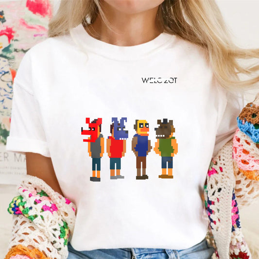 Pixel Art Characters With Text Welc Zot Unisex Classic T-shirt