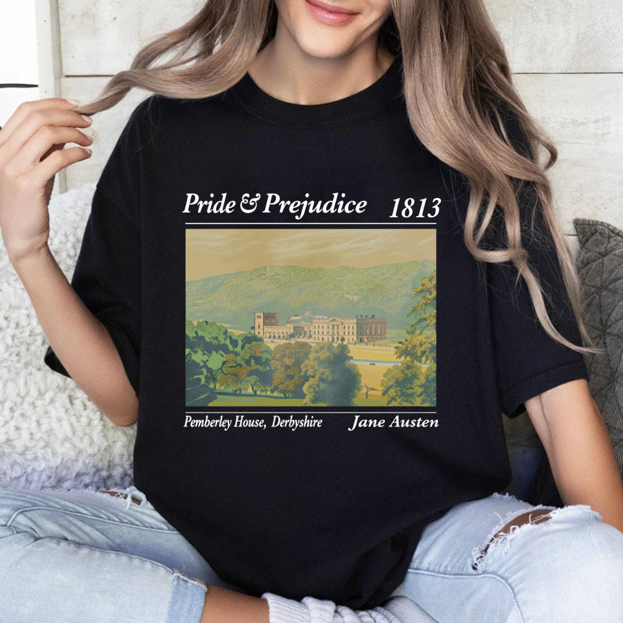 Wardrobecart Pride And Prejudice 1813 Pemberley House Derbyshire Jane Austen Unisex Classic T-shirt