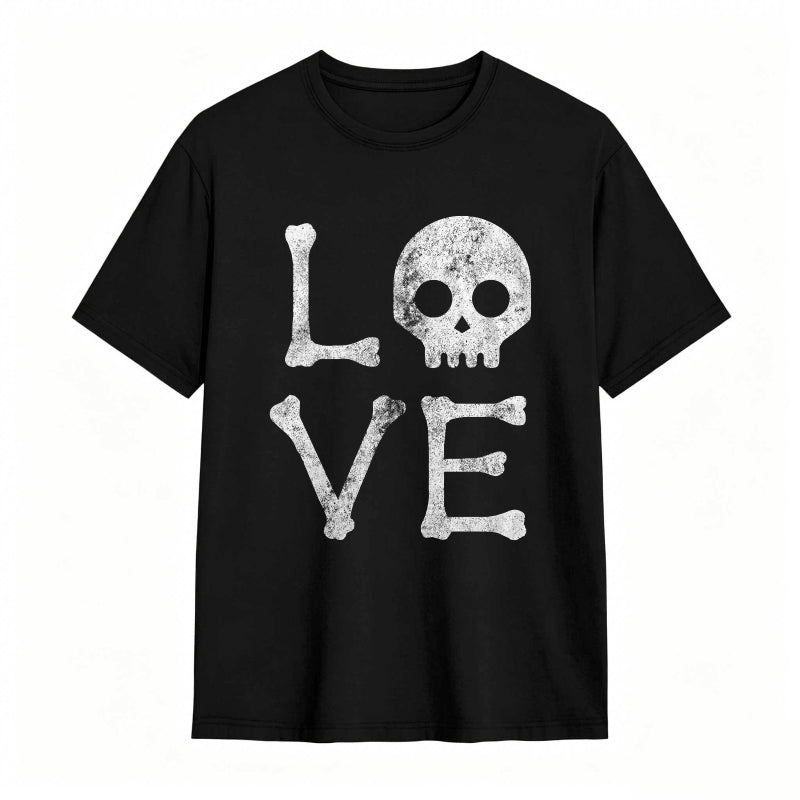 Vintage Love Skull Funny Graphic Tee