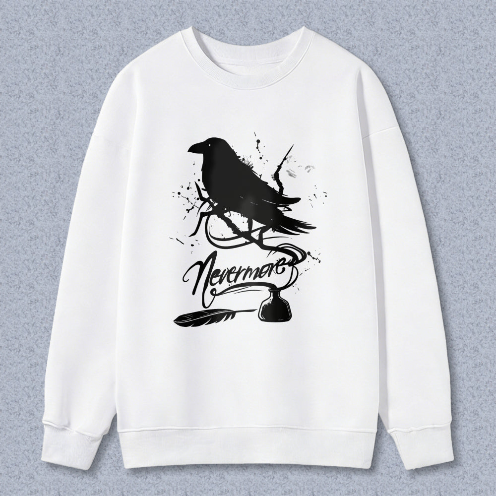 Wardrobecart Crow Nevermore Feather Unisex Classic Sweatshirt