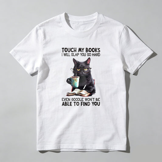 Wardrobecart Cat With Book And Coffee Cup Unisex Classic T-shirt