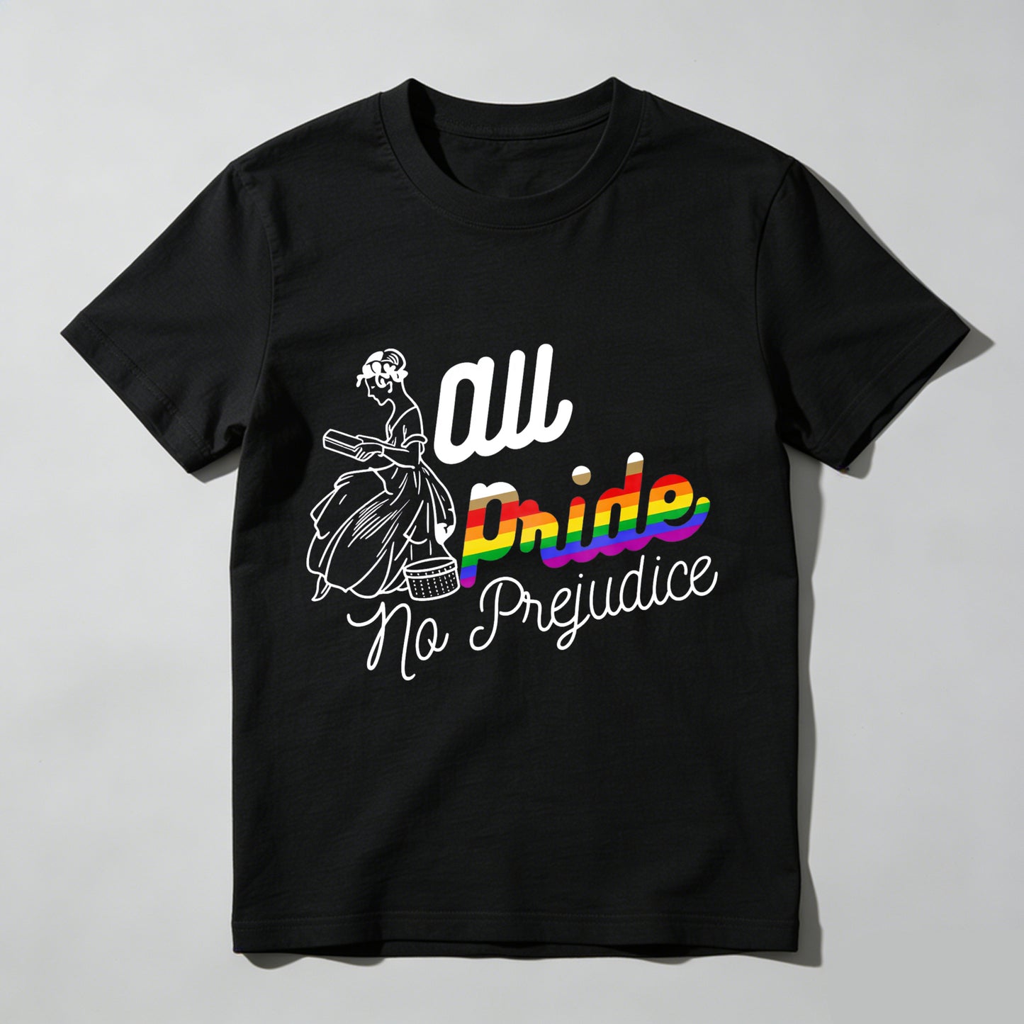 Wardrobecart All Pride No Prejudice Rainbow Design Unisex Classic T-shirt