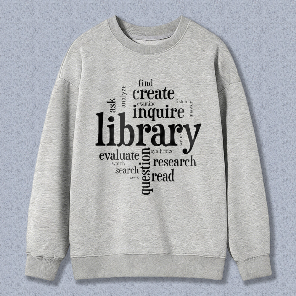 Wardrobecart Library Word Art Design Unisex Classic Sweatshirt