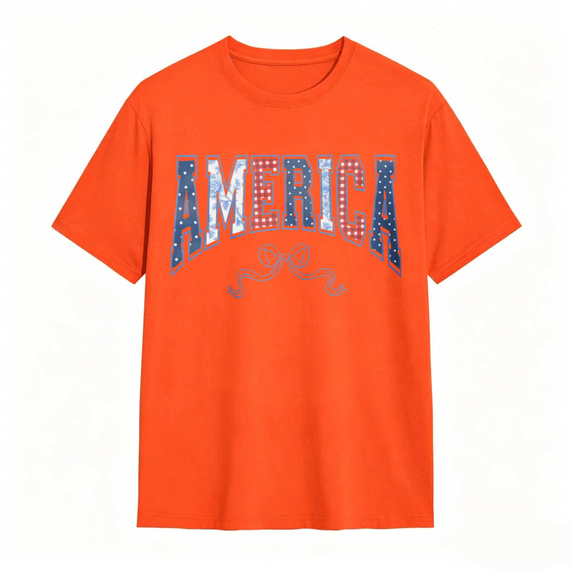 America Patriotic Stars And Stripes Design T-shirt