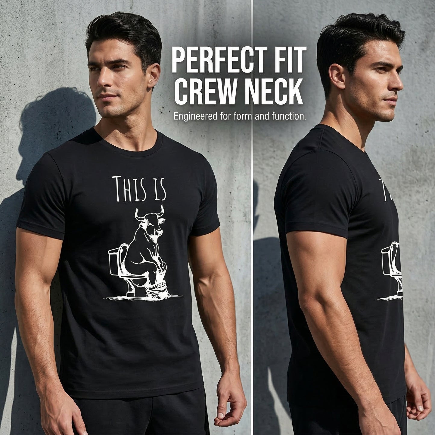 This Is Bull On Toilet Pure Cotton Short Sleeve T Shirt HOT
