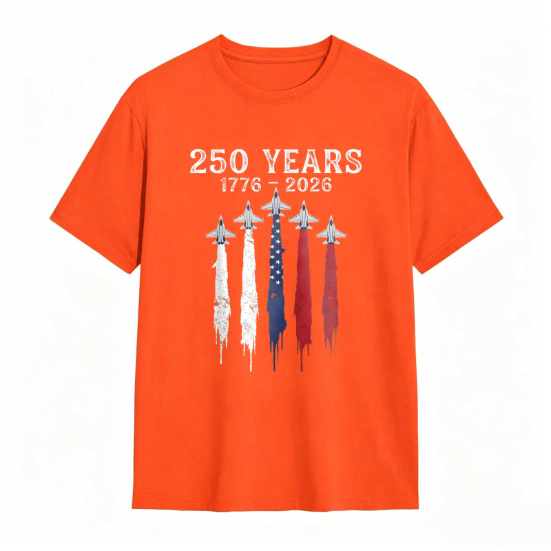 250 Years 1776 2026 American Independence Celebration With Stars And Stripes Design T-shirt