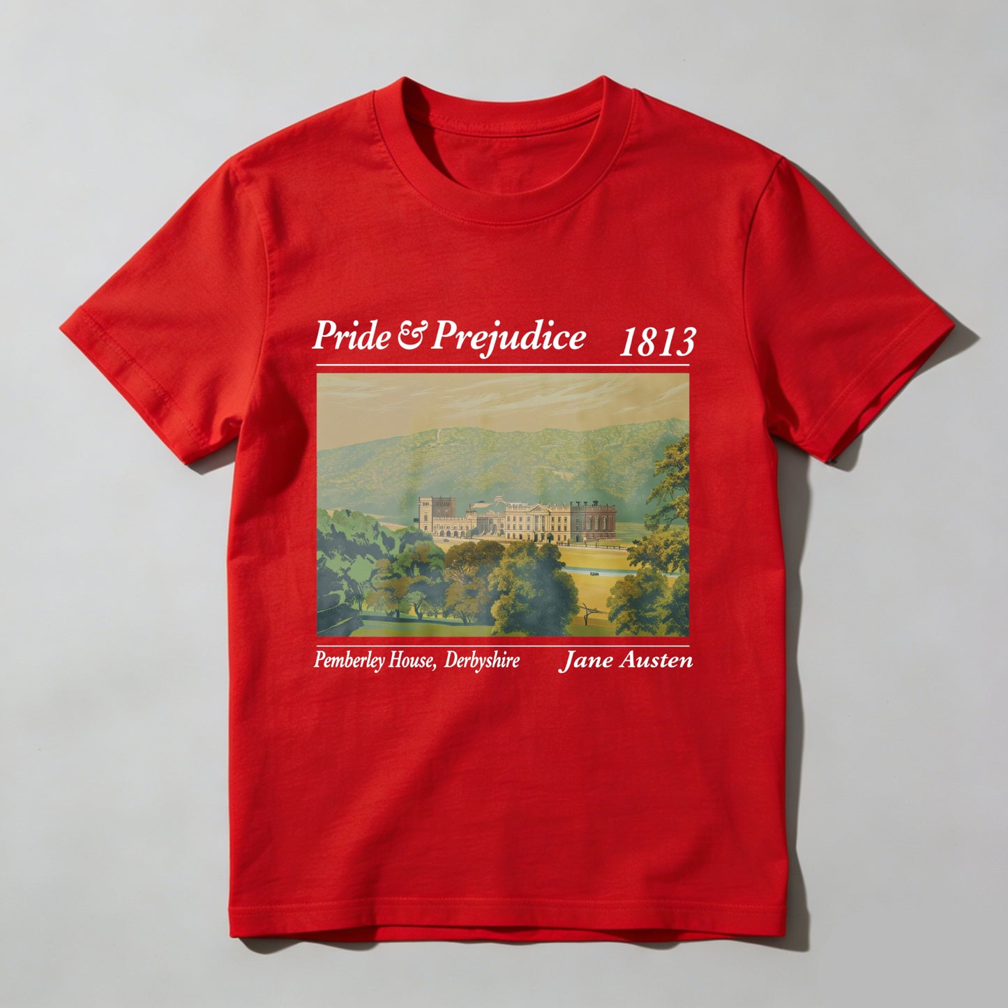 Wardrobecart Pride And Prejudice 1813 Pemberley House Derbyshire Jane Austen Unisex Classic T-shirt