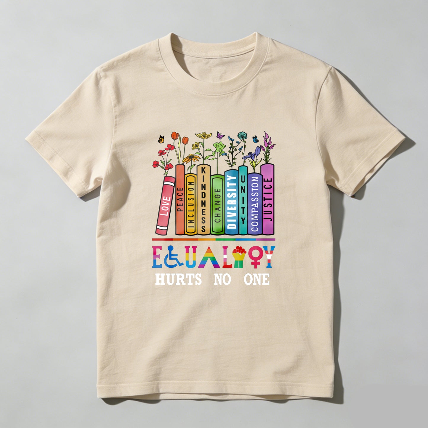 Wardrobecart Love Peace Inclusion Kindness Diversity Change Compassion Justice Equality Hurts No One Unisex Classic T-shirt