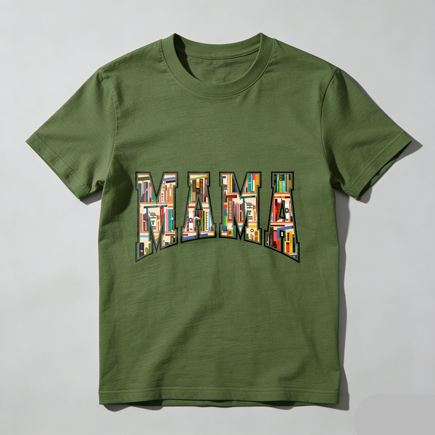 Wardrobecart Mama Bookshelf Pattern Print Design Unisex Classic T-shirt