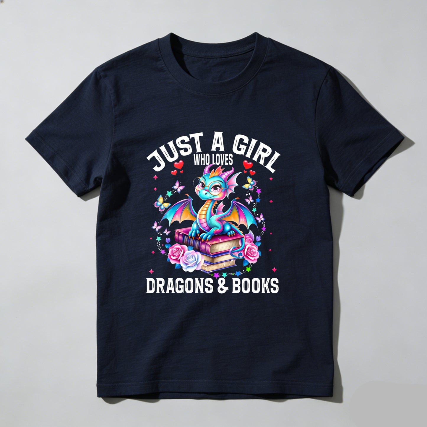 Wardrobecart Just A Girl Who Loves Dragons And Books Unisex Classic T-shirt