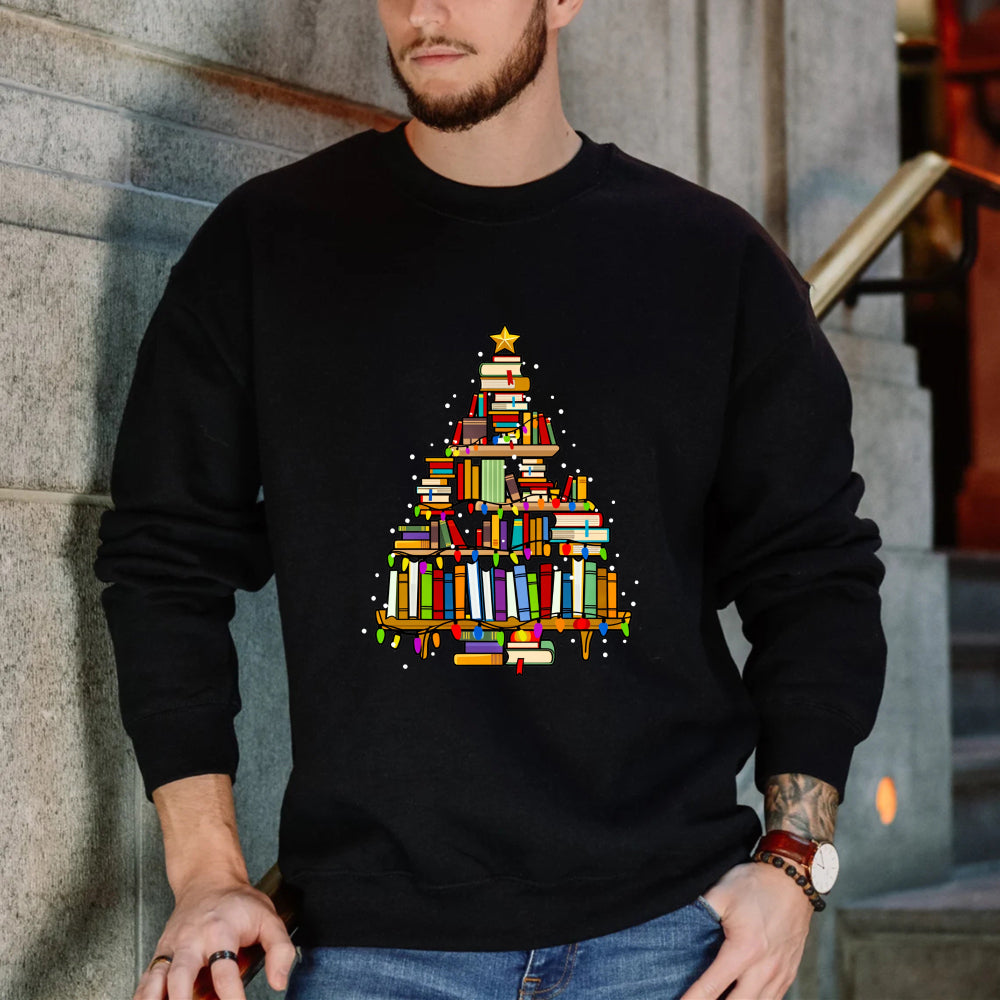 Wardrobecart Book Christmas Tree Unisex Classic Sweatshirt