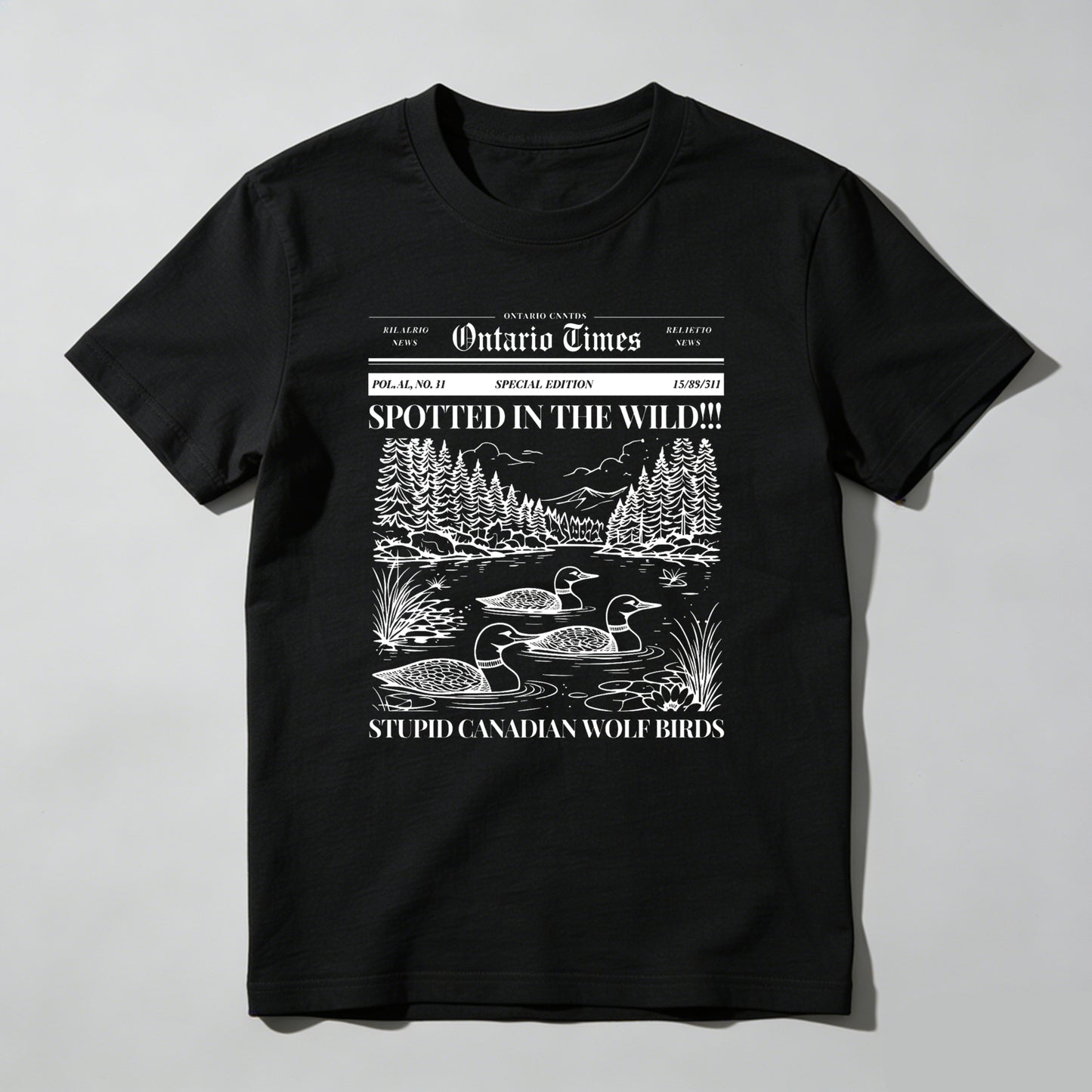 Wardrobecart Ontario Times Spotted In The Wild Stupid Canadian Wolf Birds Unisex Classic T-shirt