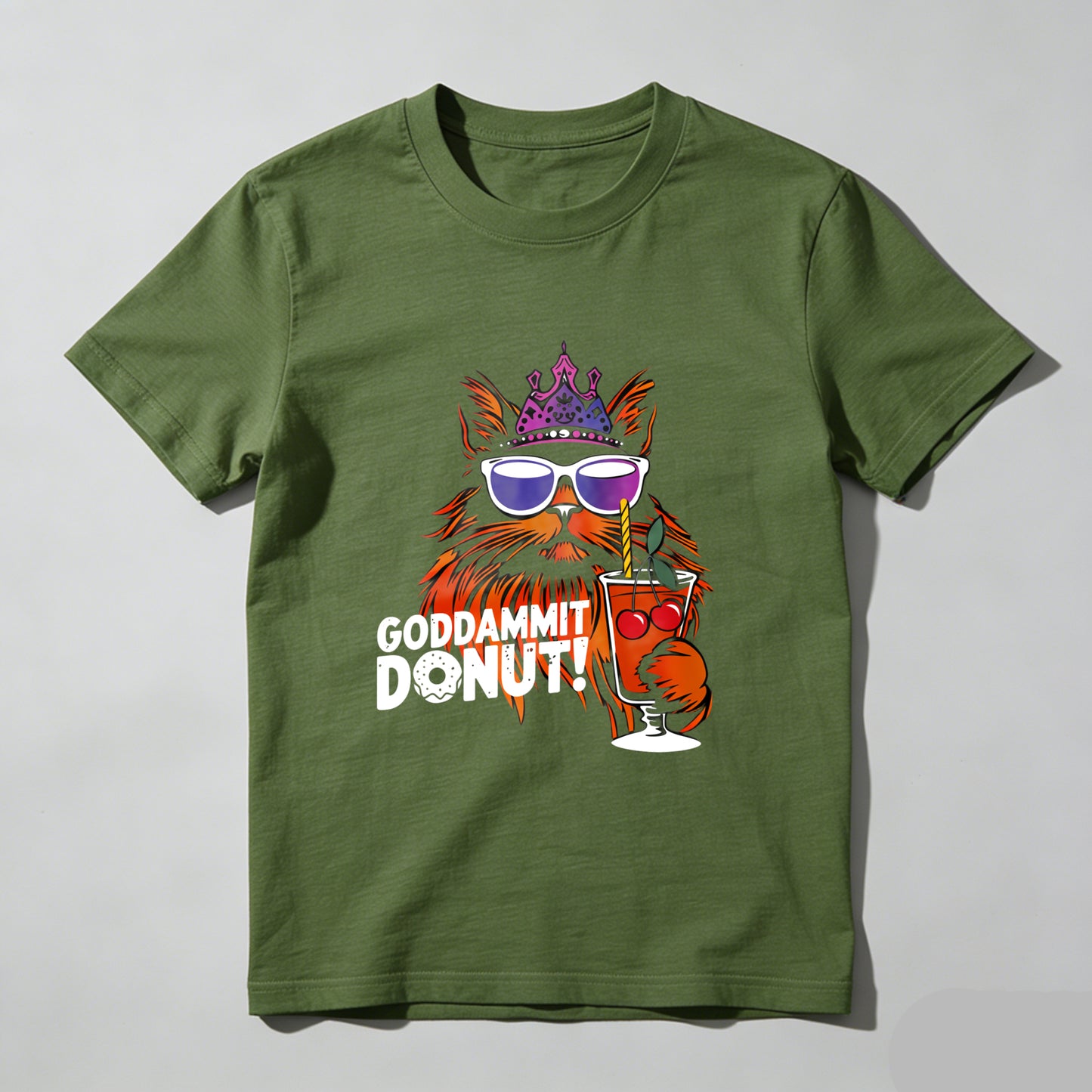 Wardrobecart Cat With Crown Sunglasses And Cocktail Unisex Classic T-shirt