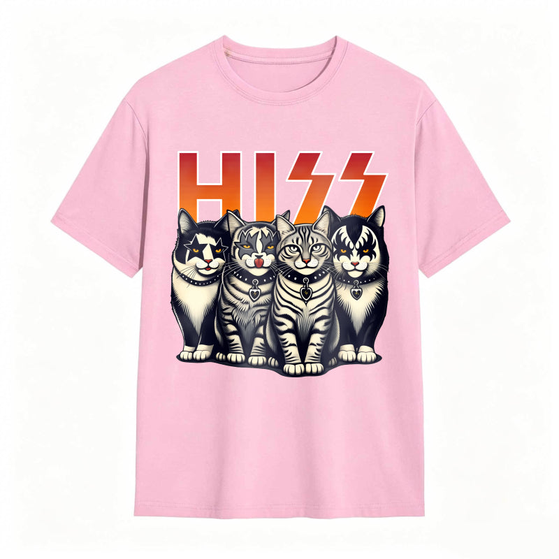 Hiss Funny Cats Kittens Rock T-Shirt