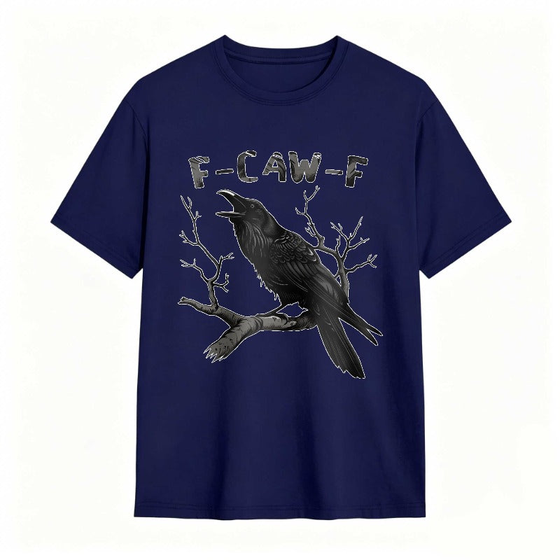 Crow On Branch With F Caw F Text Unisex Classic T-shirt