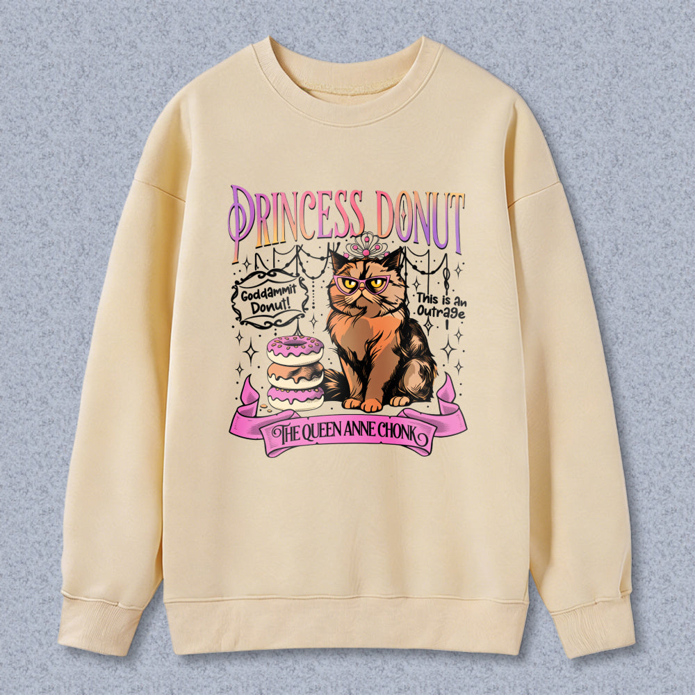 Wardrobecart Princess Donut Cat With Crown And Donuts Design Unisex Classic Sweatshirt