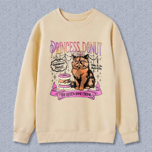Wardrobecart Princess Donut Cat With Crown And Donuts Design Unisex Classic Sweatshirt