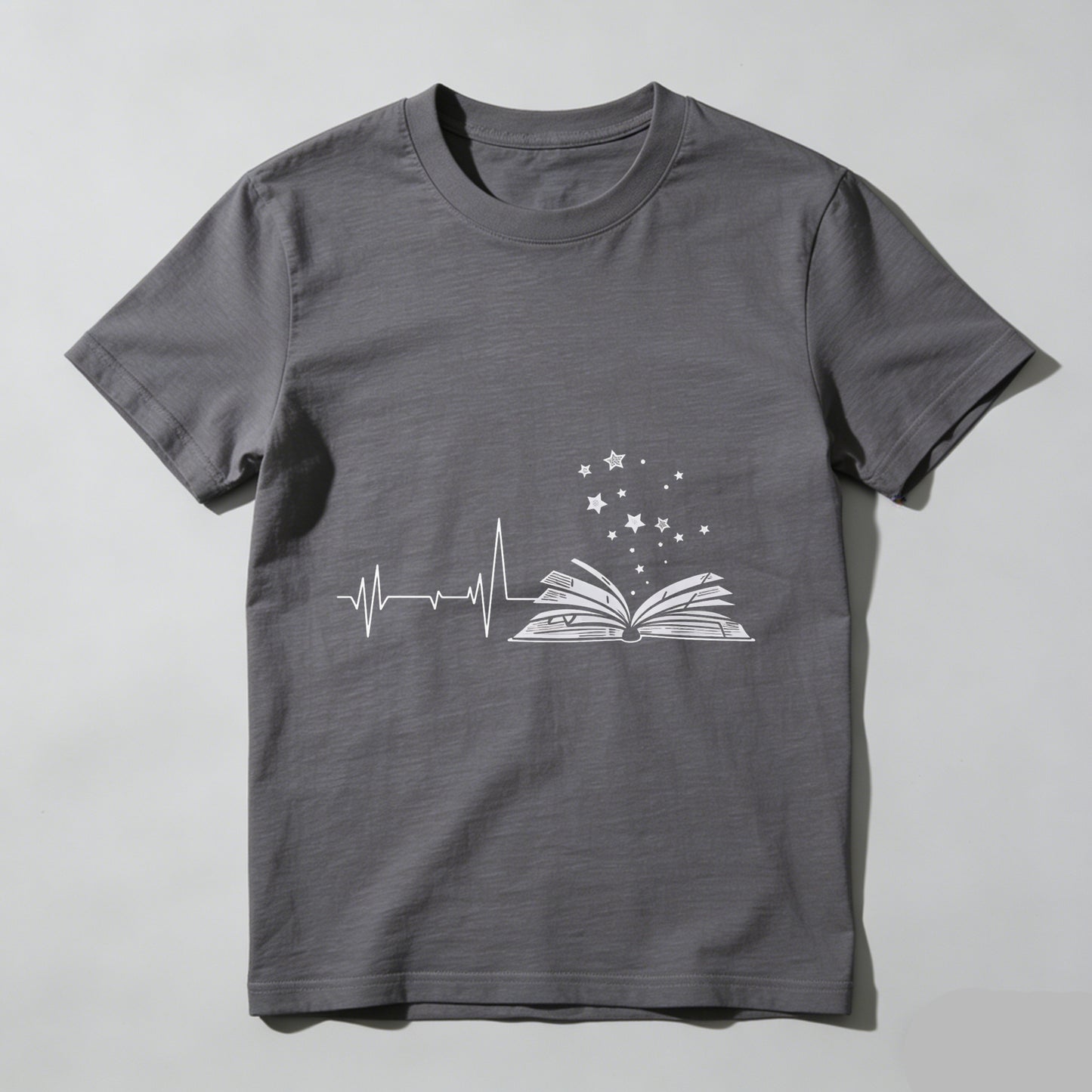Wardrobecart Heartbeat Book Stars Pattern Print Unisex Classic T-shirt