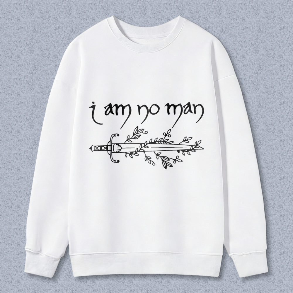 Wardrobecart I Am No Man Sword With Leaves Design Unisex Classic Sweatshirt