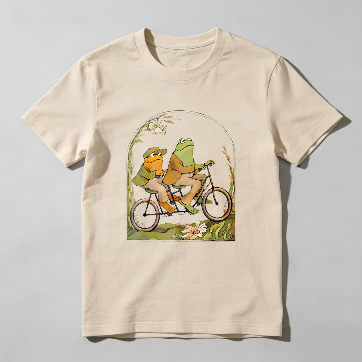 Wardrobecart Frog And Duck Ride Bicycle Together Unisex Classic T-shirt