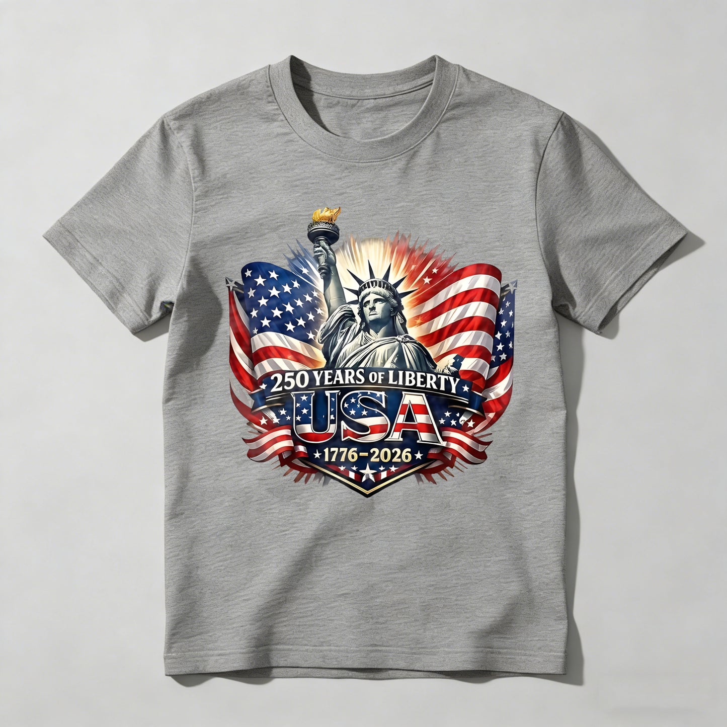 Statue Of Liberty American Flag 250 Years Of Liberty Usa 1776 2026 T-shirt