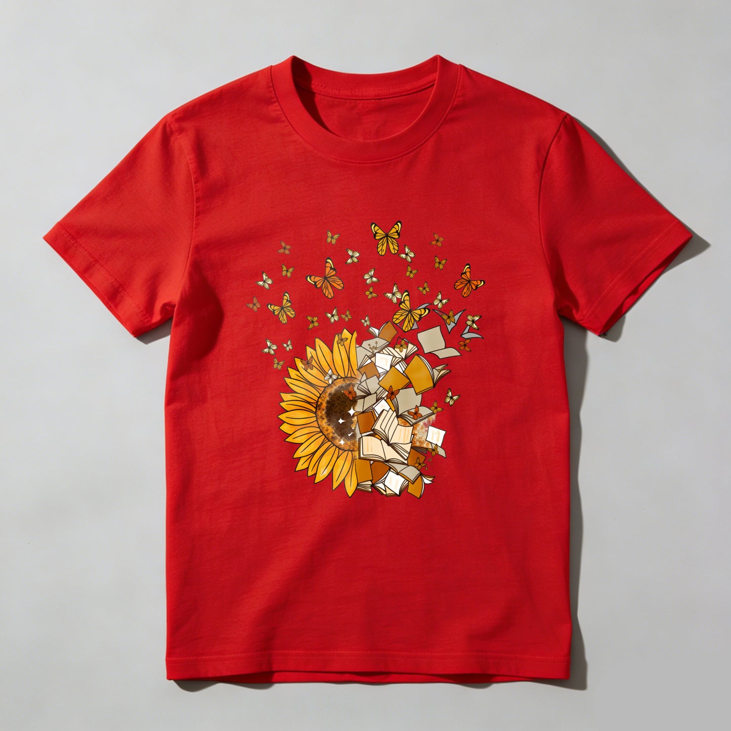 Wardrobecart Sunflower Books Butterflies Reading Nature Art Design Unisex Classic T-shirt