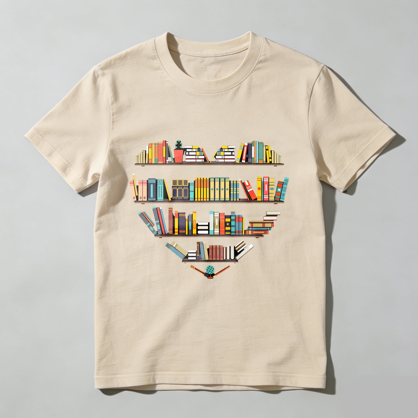 Wardrobecart Bookshelf Design With Colorful Books Unisex Classic T-shirt