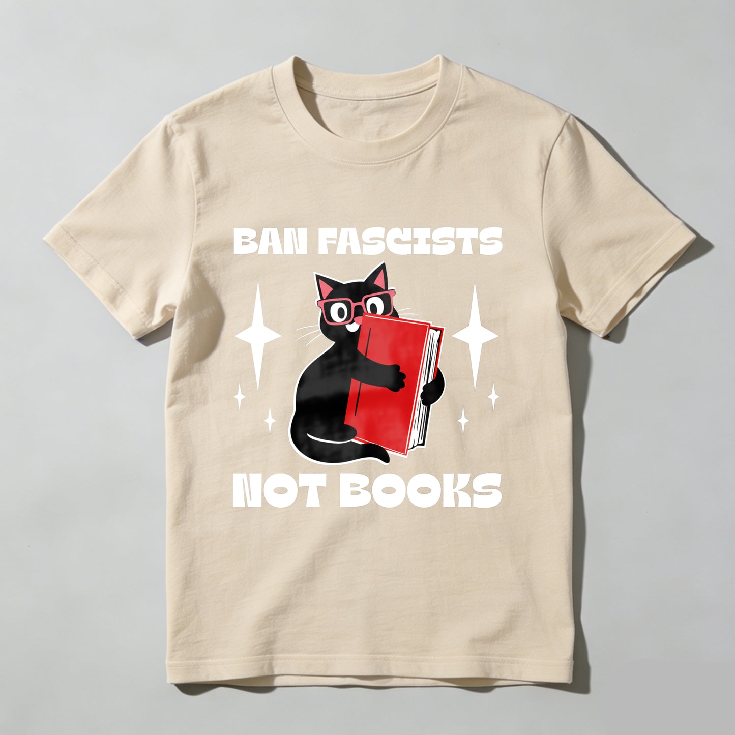 Wardrobecart Ban Fascists Not Books Cat Reading Book Unisex Classic T-shirt