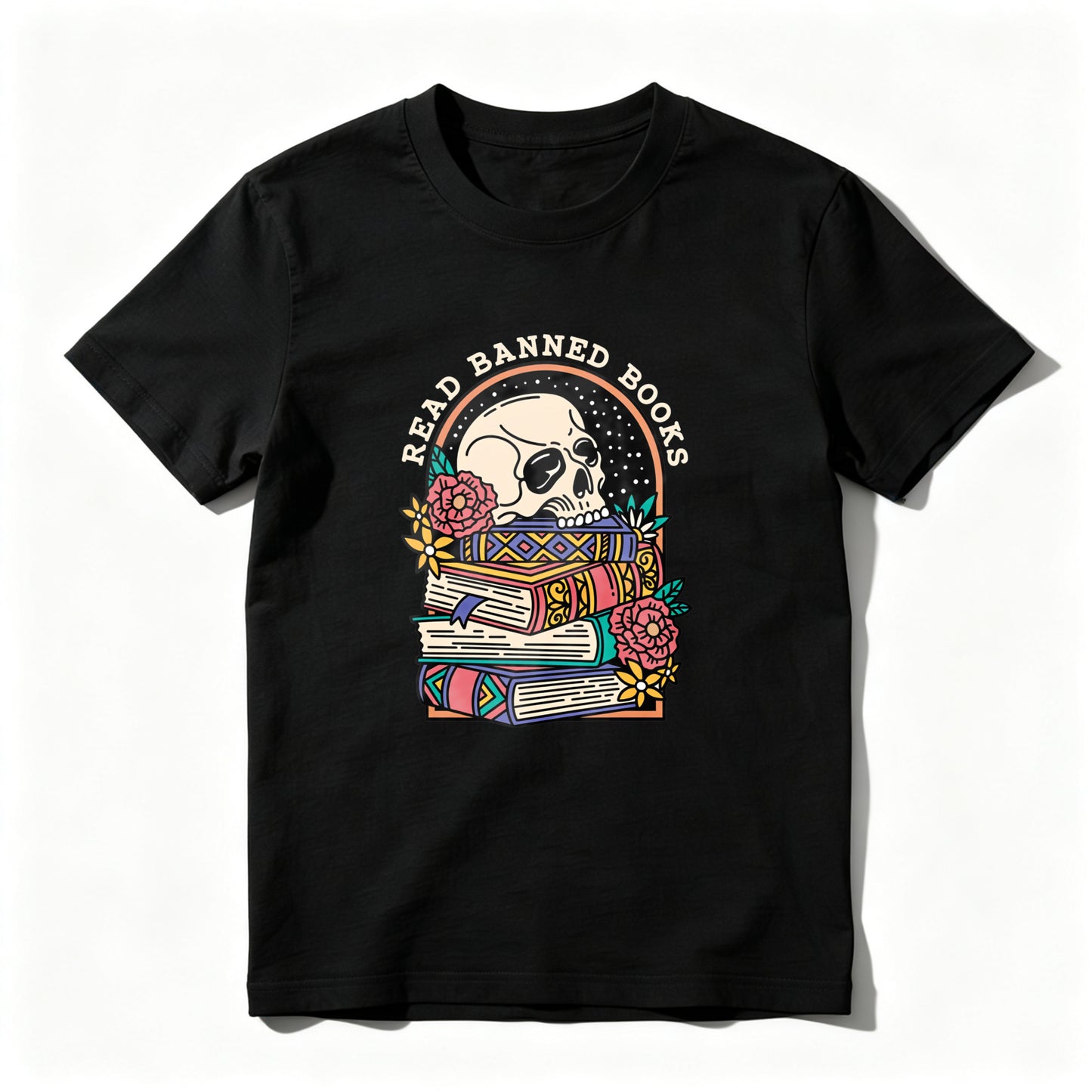 Wardrobecart Read Banned Books Skull And Books Unisex Classic T-shirt