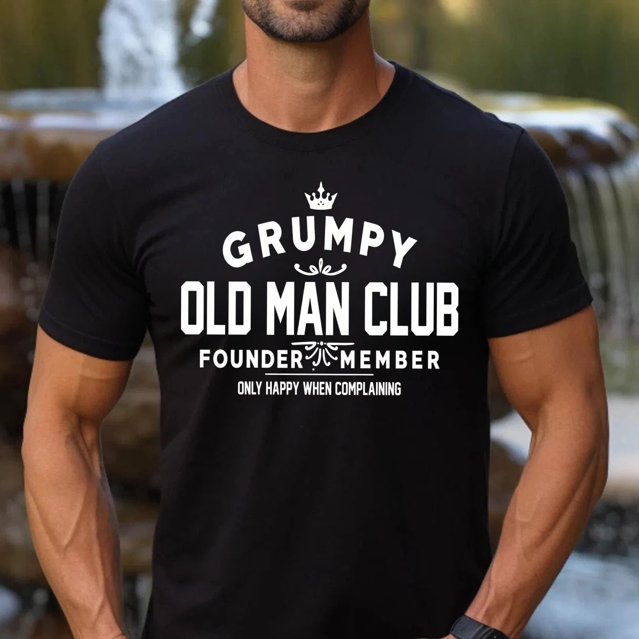 Grumpy Old Man Club Founder Member   Pure Cotton Short Sleeve T Shirt