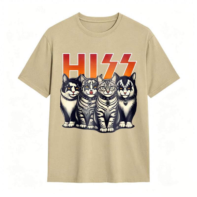 Hiss Funny Cats Kittens Rock T-Shirt