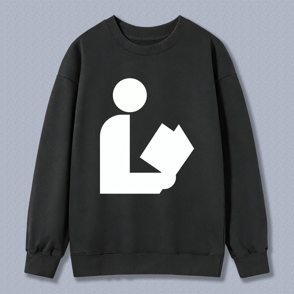 Wardrobecart Reading Person Icon Unisex Classic Sweatshirt