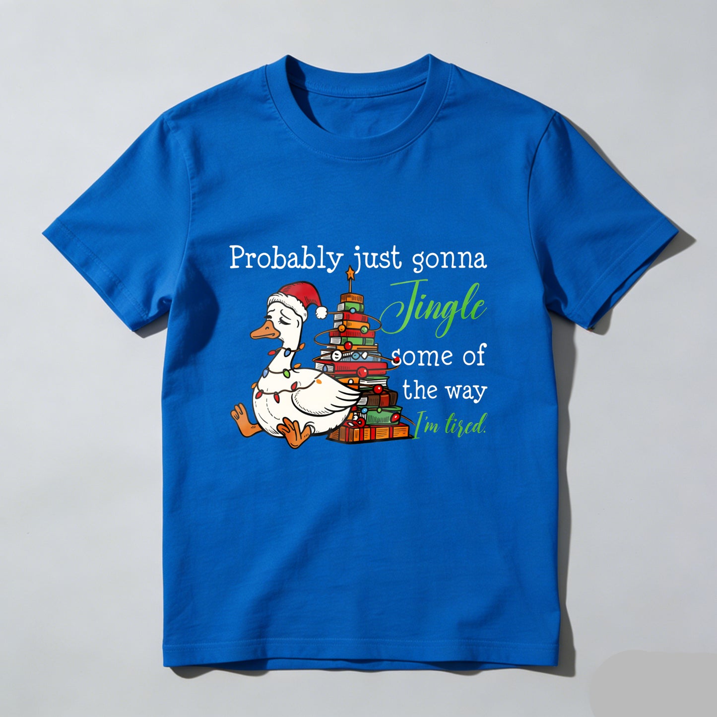 Wardrobecart Duck Wearing Santa Hat Near Christmas Tree Unisex Classic T-shirt