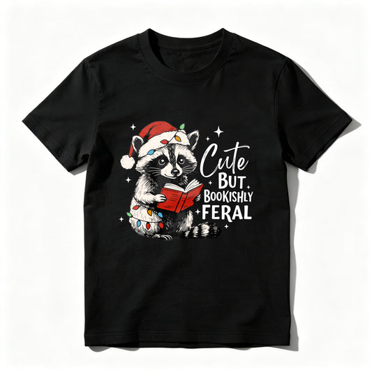 Wardrobecart Cute But Bookishly Feral Raccoon Reading Unisex Classic T-shirt