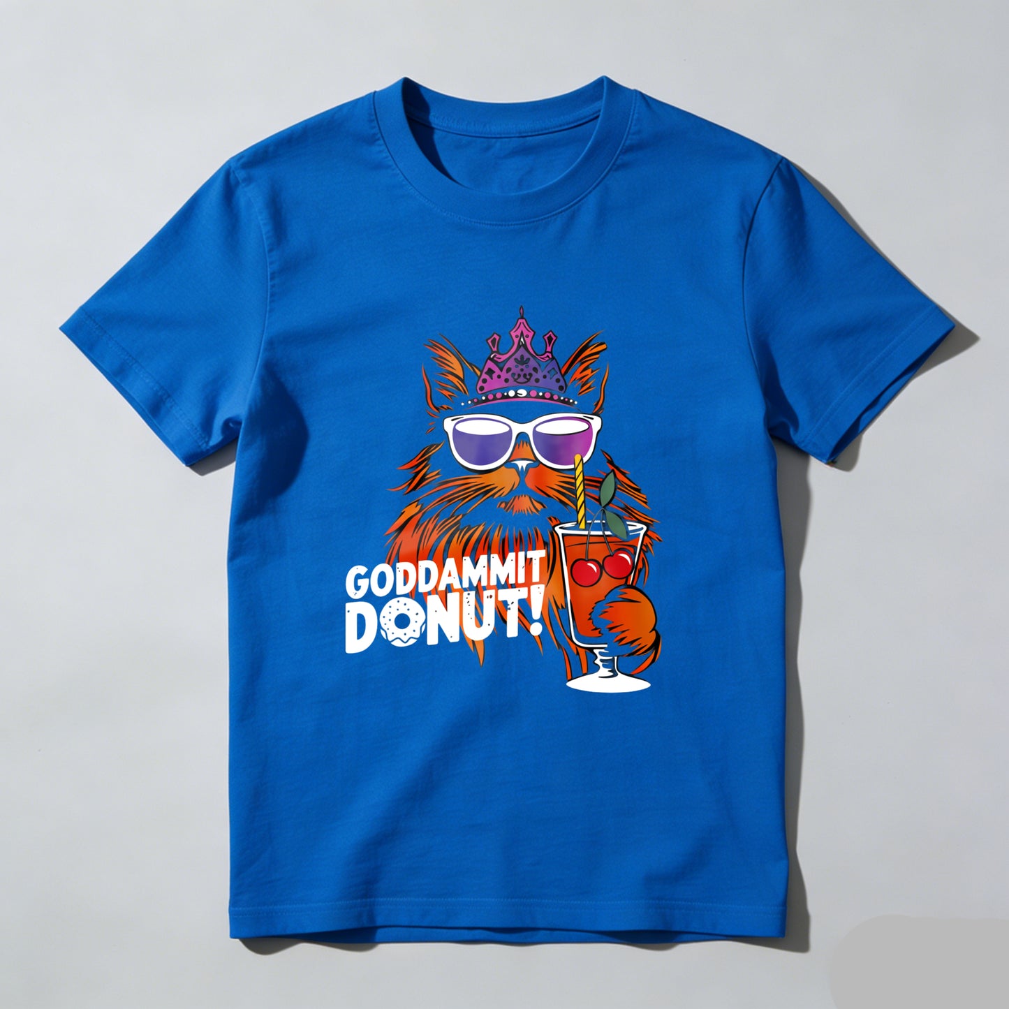 Wardrobecart Cat With Crown Sunglasses And Cocktail Unisex Classic T-shirt